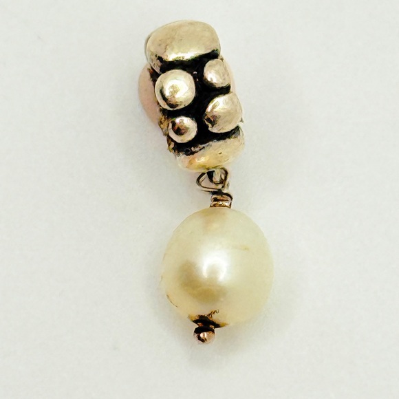 Faux Pearl Drop Dangle Bead Silver-Tone Compatible with Pandora - Picture 4 of 4